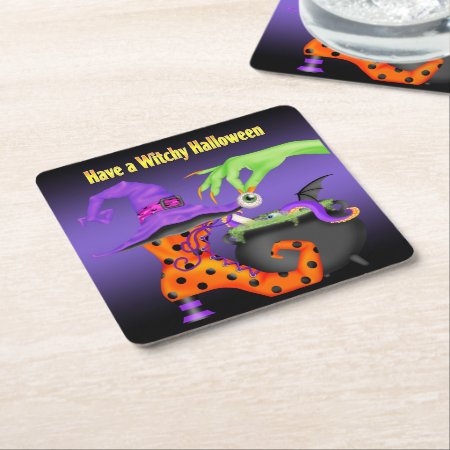 Witchy Halloween Paper Coasters
