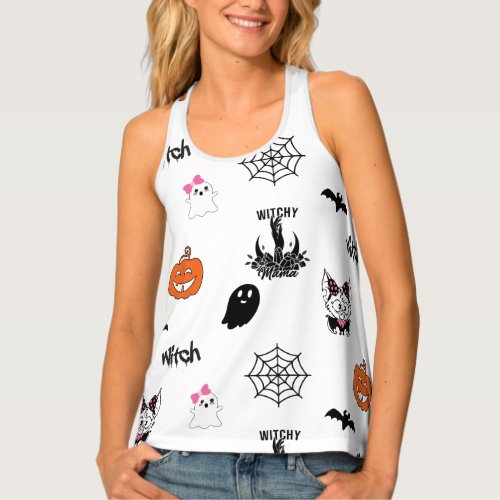 Witchy Halloween Pattern for moms halloween  Tank Top