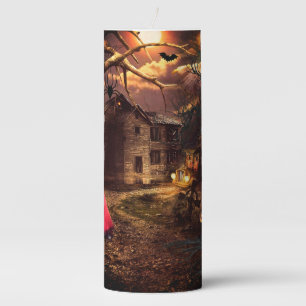 Witchy Halloween Pillar Candle