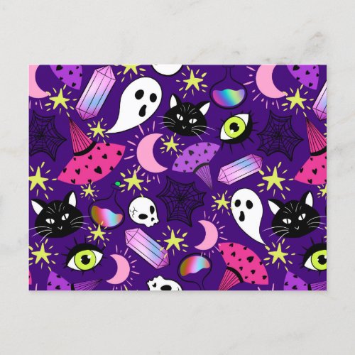 Witchy Halloween Postcard