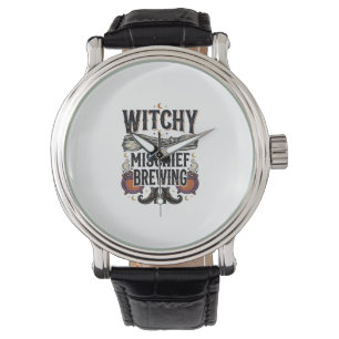 Witchy Halloween Shirt With Broom And Cauldrons_1 Watch