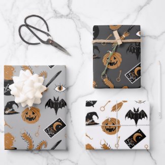 Witchy Halloween  Wrapping Paper Sheets