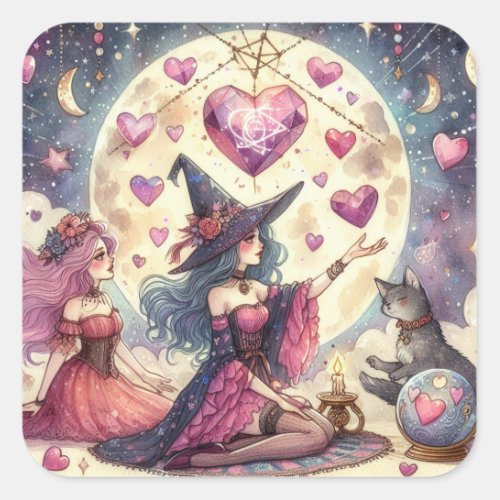 Witchy Heart Love Valentines Day Magical Stickers