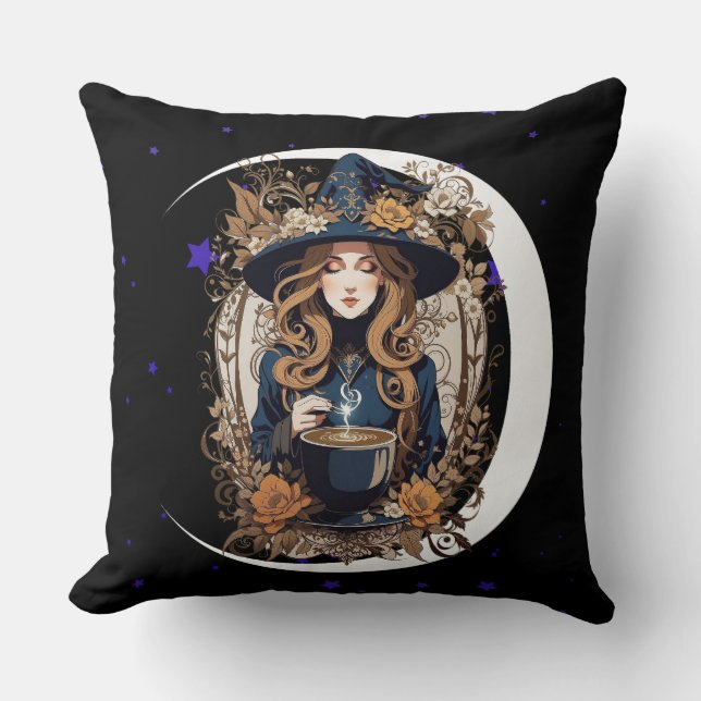 Witchy Kitchen Throw Pillow (Front)