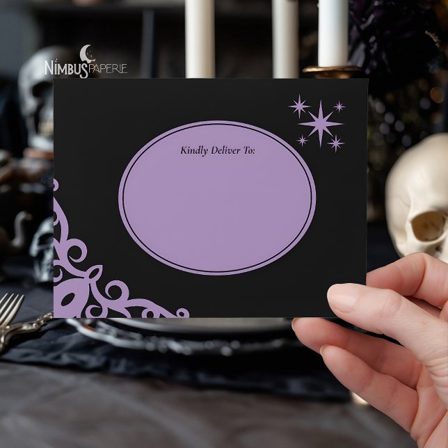 WItchy Lavender Halloween Card Envelope (Creator Uploaded)