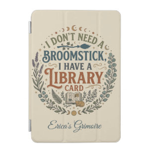Witchy Librarian Library Card Book Lover Custom iPad Mini Cover