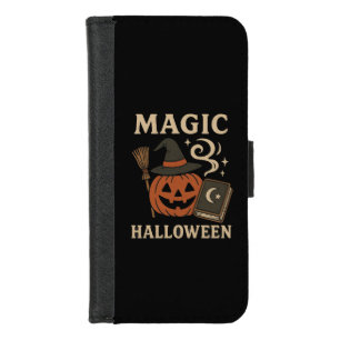 Witchy Magic Pumpkin Halloween Vintage Art iPhone 8/7 Wallet Case