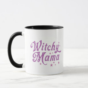 Witchy Mama Stars Purple White Halloween Mug