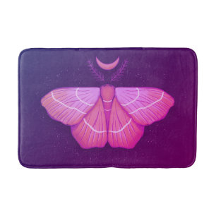 Witchy Moth Butterfly Purple Magical Insect Bath Mat