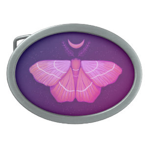 Witchy Moth Butterfly Purple Magical Insect Belt Buckle