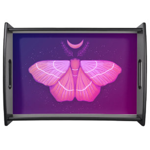 Witchy Moth Butterfly Purple Magical Insect Serving Tray