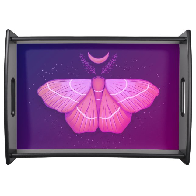 Witchy Moth Butterfly Purple Magical Insect Serving Tray (Front)