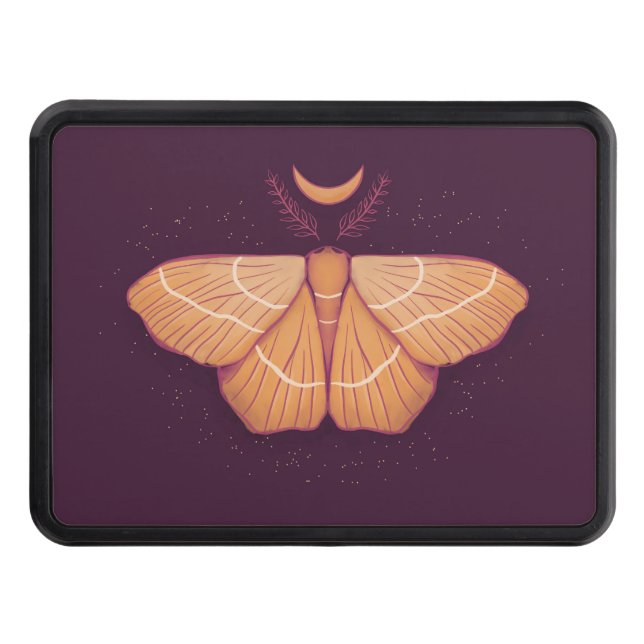 Witchy Moth Moon Purple Magical Insect Hitch Cover (Front)