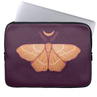 Witchy Moth Moon Purple Magical Insect Laptop Sleeve
