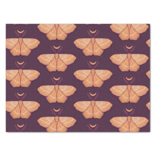 Witchy Moth Moon Purple Magical Insect Tissue Paper