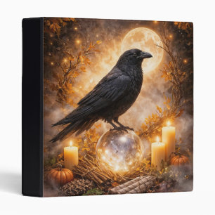 Witchy Mystical Magical Raven 3 Ring Binder