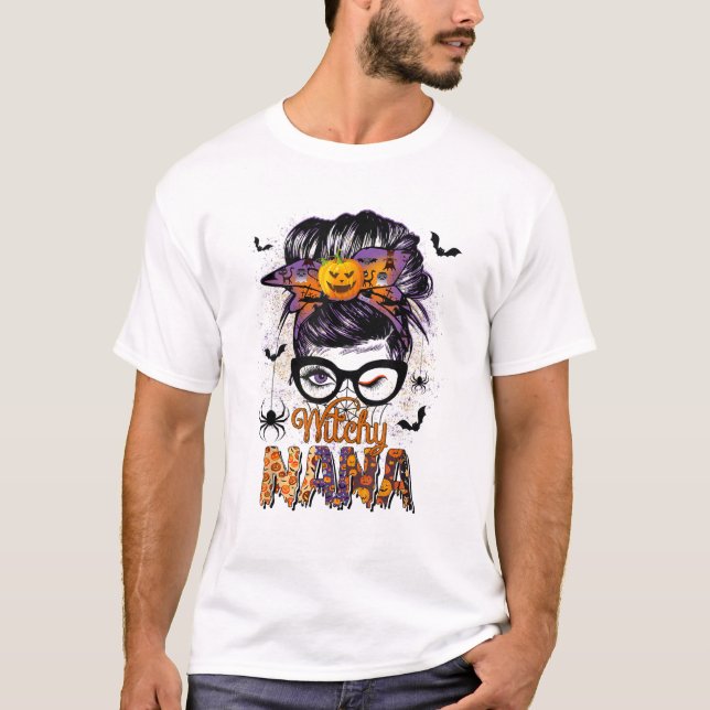 Witchy Nana Messy Bun T-Shirt (Front)