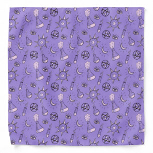 Witchy Occult Symbols Pattern - Mystical Magical Bandana