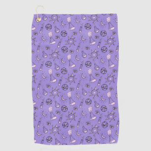 Witchy Occult Symbols Pattern - Mystical Magical Golf Towel