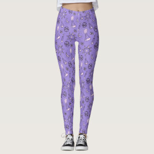Witchy Occult Symbols Pattern - Mystical Magical Leggings
