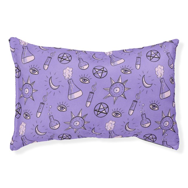 Witchy Occult Symbols Pattern - Mystical Magical Pet Bed (Front)
