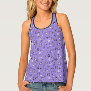 Witchy Occult Symbols Pattern - Mystical Magical Tank Top
