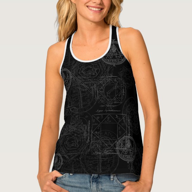 Witchy Occult Symbols Tank Top (Front)