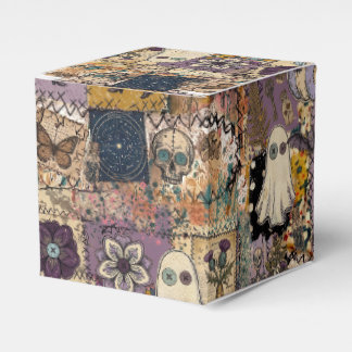 Witchy Patchwork in Purple and Blues Unique Gifts Favor Boxes