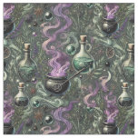 Witchy Pattern-Cauldron and Potion Design Fabric