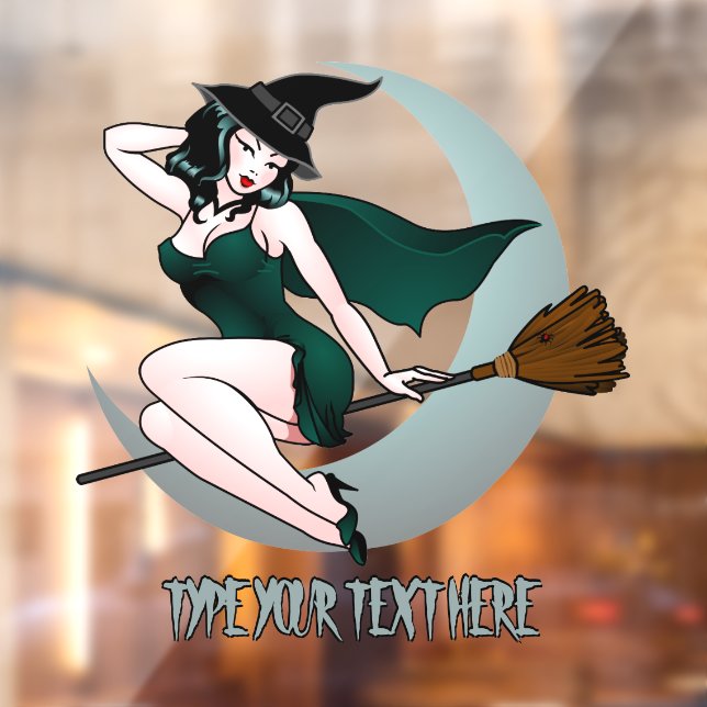 Witchy Pinup Girl Decals Custom Pinup Window Decal (Sheet 2)