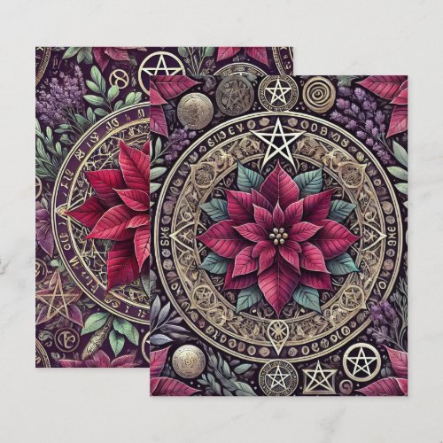 Witchy Poinsettia Mandala Floral Scrapbook Paper