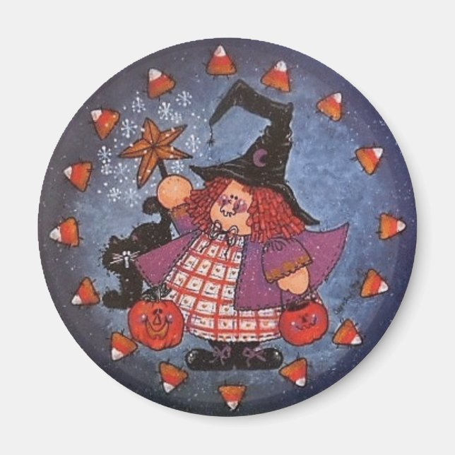 Witchy Poo Button Magnet (Front)