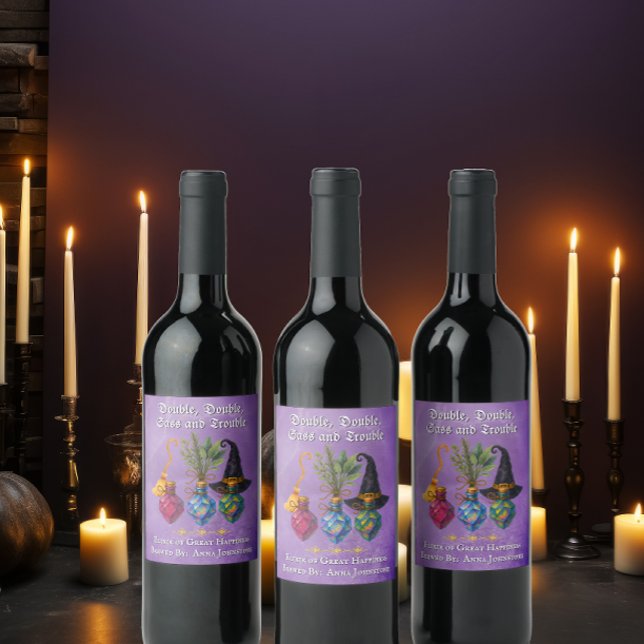 Witchy Potion Cocktail Party Wine Label (Witchy Halloween Potion Party Wine Label)