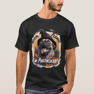 Witchy Pug with Pumpkins T-Shirt