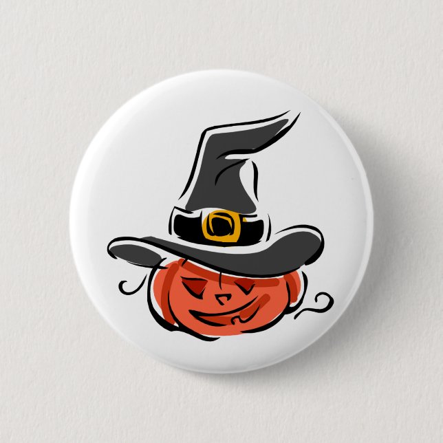 Witchy Pumpkin Pinback Button (Front)