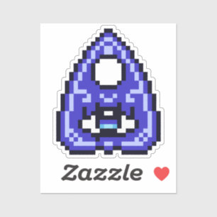 Witchy Purple Blue Pixel Art Planchette Sticker