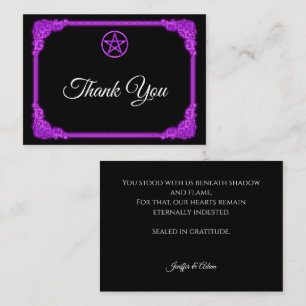 Witchy purple Glow Gothic wedding Thank You Note Card