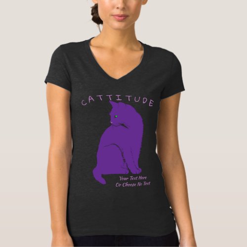 Witchy Purple Silhouette Cat Lover Aesthetic T_Shirt