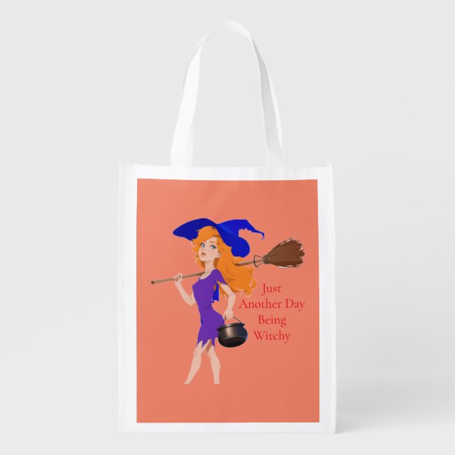 Witchy Redhead Thunder_Cove  Grocery Bag (Front)