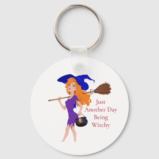 Witchy Redhead Thunder_Cove  Keychain (Front)