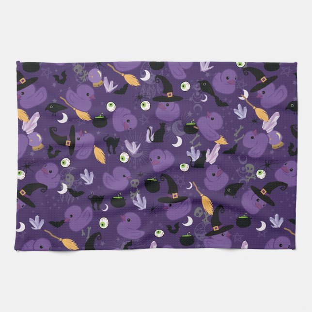 Witchy Rubber Ducks Kitchen Towels (Horizontal)
