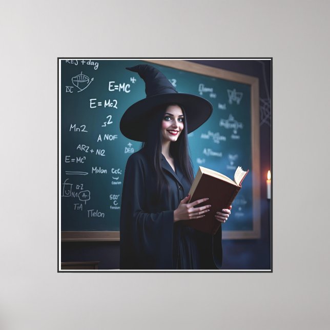 Witchy Science Teacher – Magical Classroom Canvas  Print (Front)