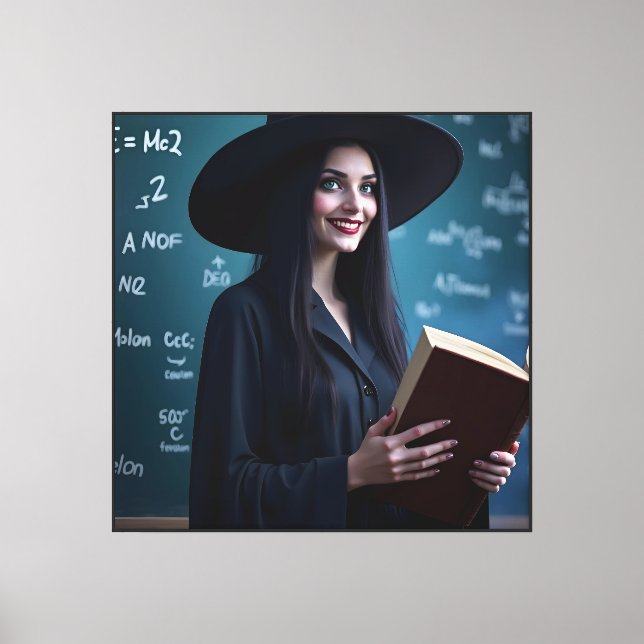 Witchy Science Teacher – Magical Classroom  Canvas Print (Front)