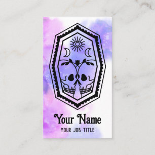 Witchy Skull Coffin Mystic Spiritual Business Card