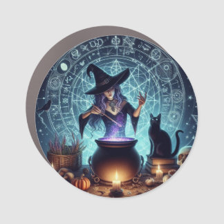 witchy spell car magnet