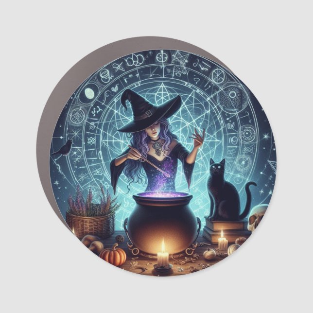 witchy spell car magnet (Front)