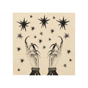Witchy Stars: Halloween Night Background Wood Wall Art
