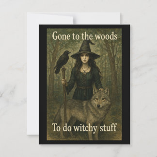 Witchy Stuff Woodland Witch Postcard