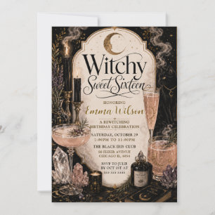 Witchy Sweet Sixteen Party Invitation