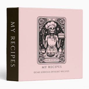 Witchy Tarot Skeleton Funny Recipe Binder